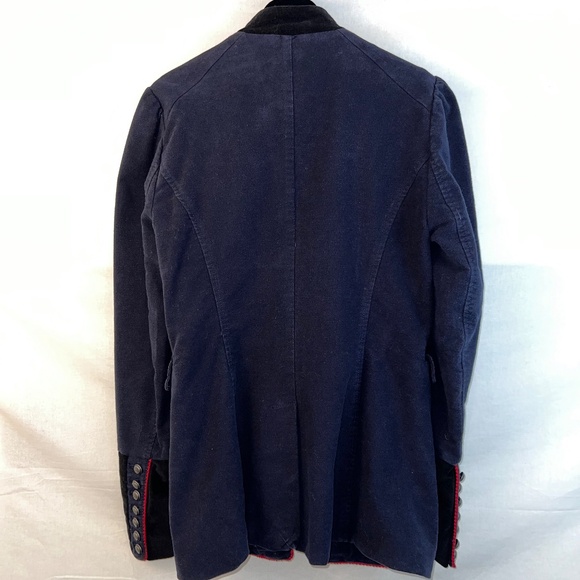 Free People - Navy Velvet Band/Military Jacket - Seamed & Structured - Women's S - Picture 8 of 13
